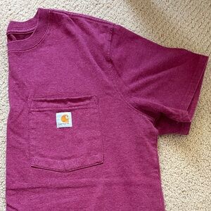 Kids Carhartt Burgundy Pocket Tee